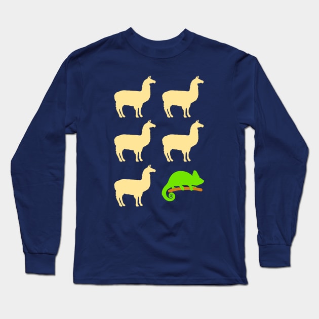 Llama Llama Llama Llama Llama Chameleon Long Sleeve T-Shirt by dumbshirts